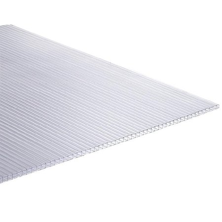 Tuftex MultiWall Roof Panel, 8 ft L, 4 ft W, Corrugated Profile, 6 mm Thick Material, Polycarbonate, Clear 1518A